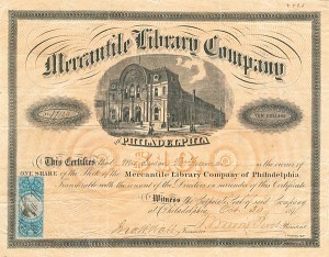Mercantile Library Co. - Stock Certificate
